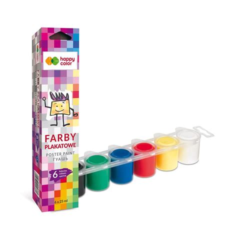 FARBY SZKOLNE PLAKATOWE TEMPERA PREMIUM HAPPY COLOR 25ML 6K DLA DZIECI