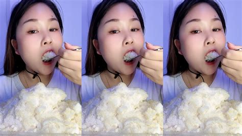 Asmr Mukbang Ice Eating Sounds From The Frozen Water Youtube