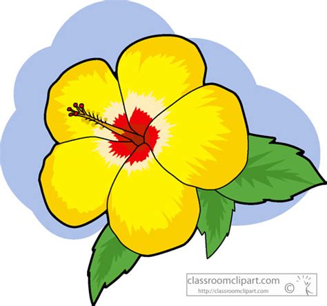 Hawaii State Clipart - yellow_hibiscus - Classroom Clipart