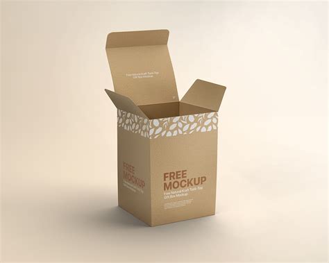 Free Natural Kraft Tuck Top Gift Box Mockup On Behance