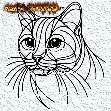 Line Art Cat Wall Art Minimalist Cat Wall Decor 3d Model By