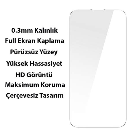 Baseus SuperCeramic Series iPhone 14 Pro 6 1 Koruyucu Cam Kılıf Full