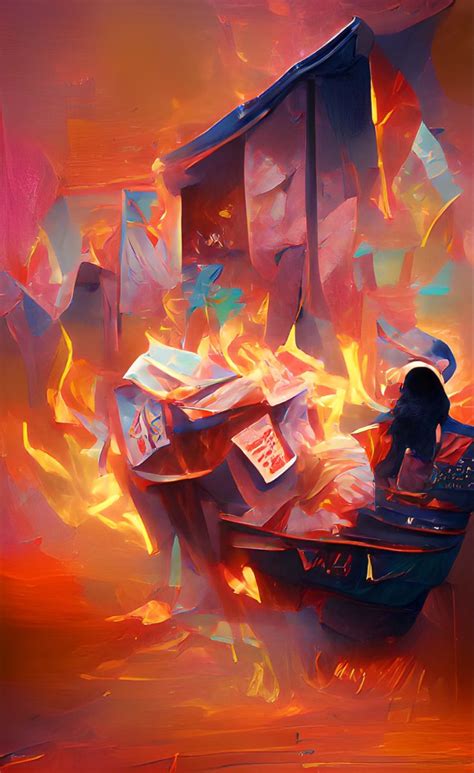 Dumpster Fire Dumpster Fire Painting Illustration