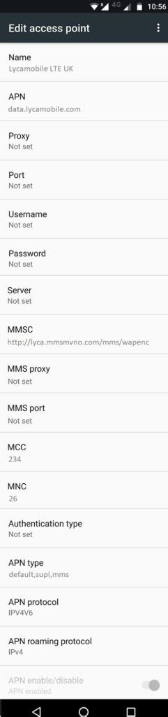 Lycamobile Uk Internet Settings For Android G G Lte Apn Uk