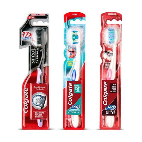 Buy Colgate Slim Soft Charcoal Toothbrush With 360 Degree Whole Mouth