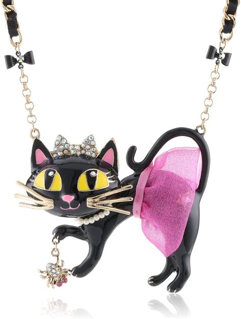 Amazon Betsey Johnson Cat Tutu Pendant Necklace Clothing Shoes