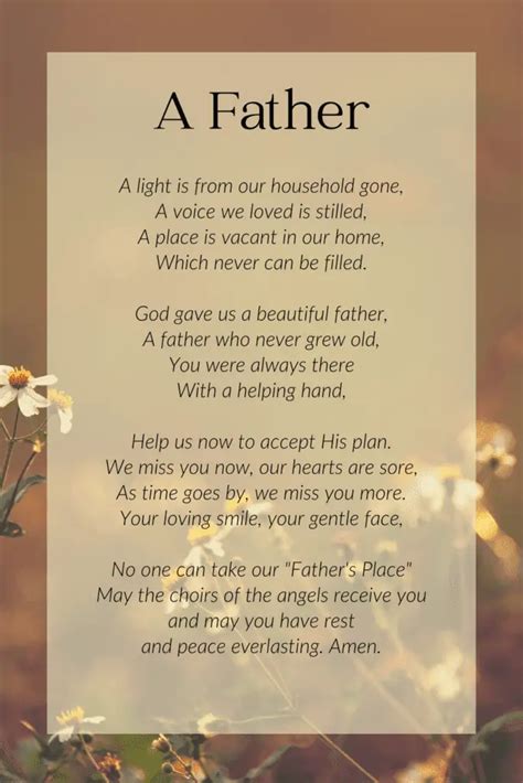 21 Funeral Poems For Dad The Art Of Condolence