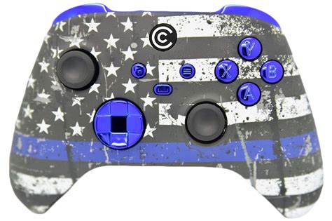 Blue Line W/ Blue Chrome Inserts Xbox Series X/S Custom Controller