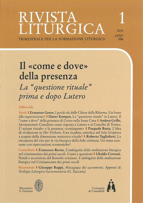 Rivista Liturgica La Parola Nella Liturgia