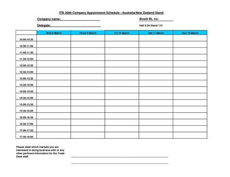 The Marvellous Appointment Planner Printable Weekly Calendar With 15 Minute I Weekly Calendar