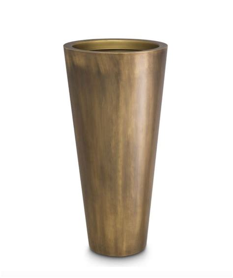 Golden Flower Pot Jaipur H695 Cm Antique Gold Stainless Steel