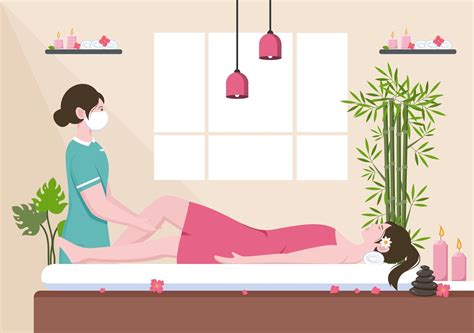 Massage Vector Illustration In Beauty Salon 2211899 Vector Art At Vecteezy