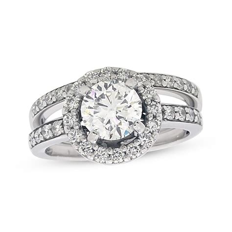 Previously Owned Diamond Bridal Set 1 13 Ct Tw Round 14k White Gold Jared