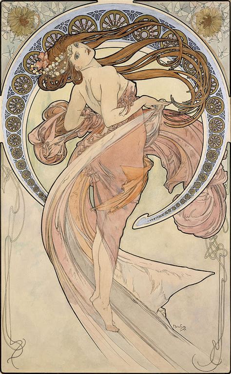 La Danse Watercolour On Card Photograph By Alphonse Marie Mucha