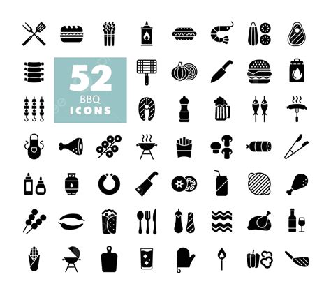 Barbecue And Bbq Grill Glyph Icon Set Beer Fish Charcoal Vector Beer