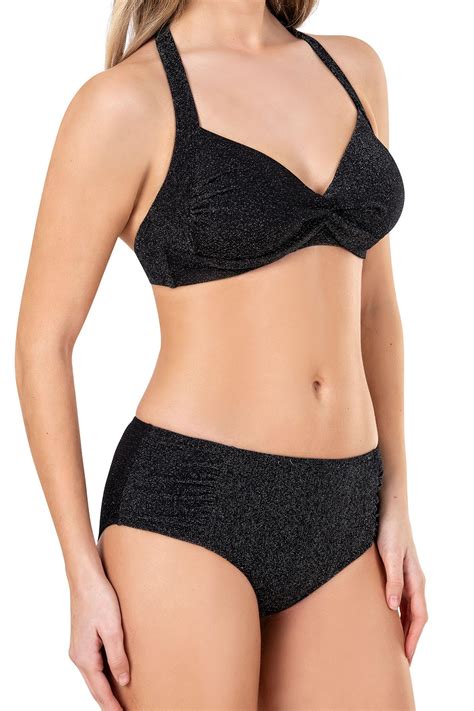 Endeep Kadın Siyah Simli Bikini Takımı