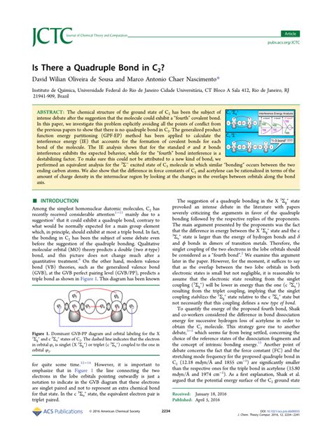 (PDF) Is There a Quadruple Bond in C2?