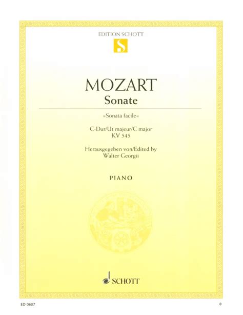 Sonate C Dur Kv Von Wolfgang Amadeus Mozart Im Stretta