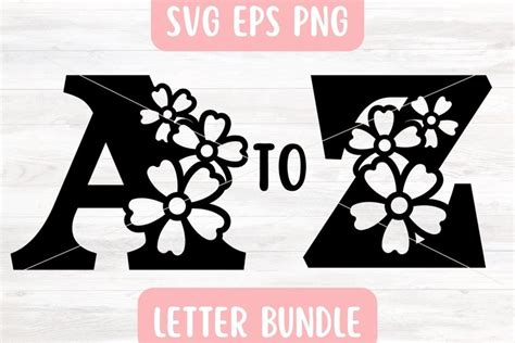 Floral Alphabet SVG Bundle 2680527