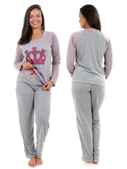 Kit Pijama Longo Adulto Feminino E Camisola Manga Comprida Inverno