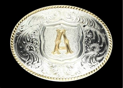 Crumrine Oval Silver Initial Belt Buckle - Centerville Western Store