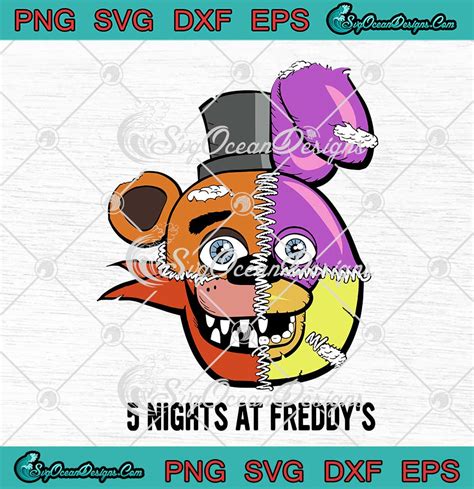 Five Nights At Freddys Split Face Boys Svg Funny Horror Video Game