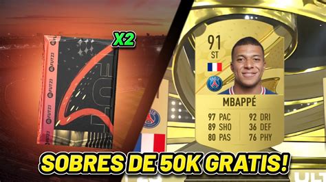 CONSIGUE SOBRES DE 50K GRATIS PARA FIFA 23 YA 100K EN SOBRES YouTube