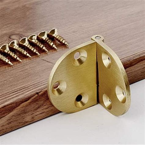 Brass Butler Tray Hinge Set 2Pcs Round 90 Degree 2 1 2 X1 1 2 With