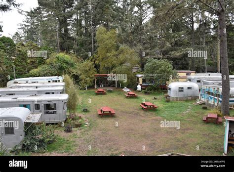 Vintage Aluminium Metal Trailers At Souwester Historic Lodge And Vintage