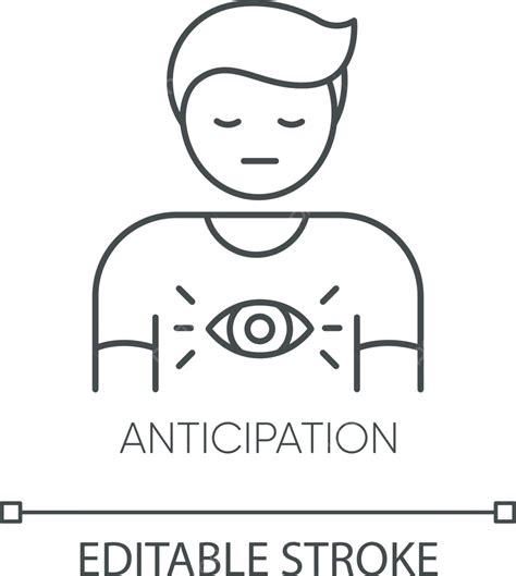 Anticipation Pixel Perfect Linear Icon Vision Feeling Isolated Vector