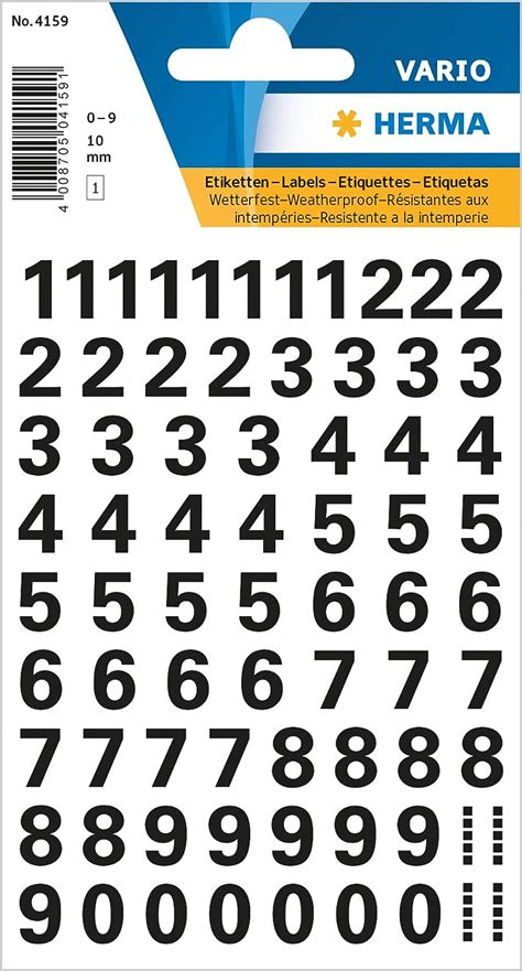 Herma 4159 Naklejki Numeryczne 0 9 Odporne Na Warunki Atmosferyczne