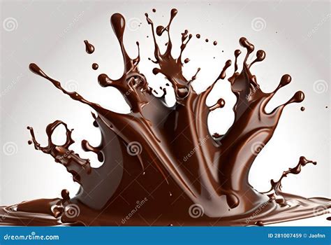 Chocolate Dynamic Splashing Liquid Splash D Isolated On White