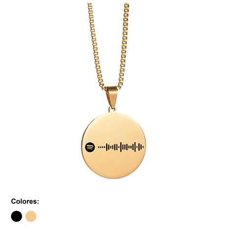 Collar Spotify Redondo Mm Dorado Acero Inoxidable Tienda Virtual