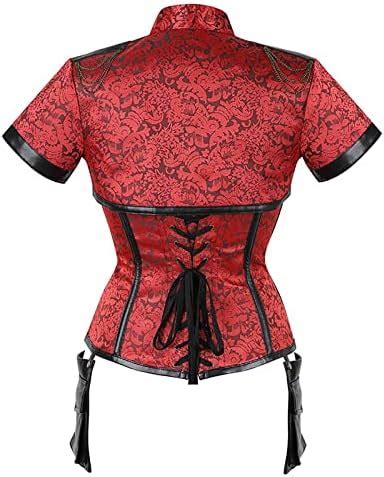 Korsett Damen Steampunk Vollbrust Corsagen Damen Sexy Vintage Kurzarm