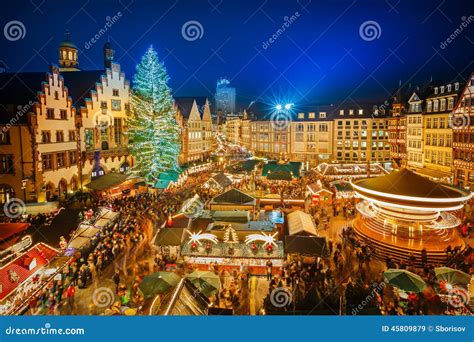 Christmas Market in Frankfurt Stock Image - Image of kiosk, night: 45809879