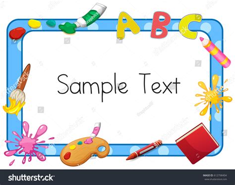 Border Template Arts Equipments Illustration Stock Vector Royalty Free 612798404 Shutterstock