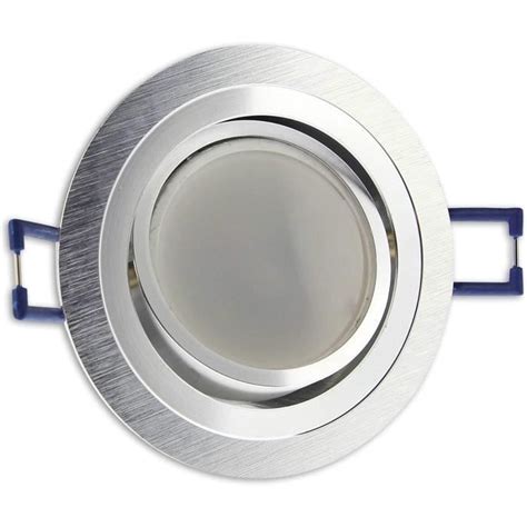 Spot Encastré Led Rond Argent Brossé 1 2 Watts Blanc Froid 230v