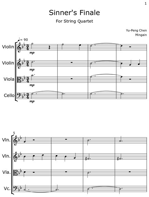 Sinners Finale Sheet Music For Violin Viola Cello