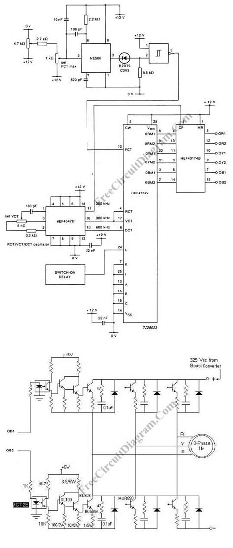 3 Phase AC Motor Speed Control – Electronic Circuit Diagram