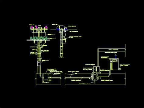 Acometida De Red Electrica Con Totalizador En AutoCAD Librería CAD