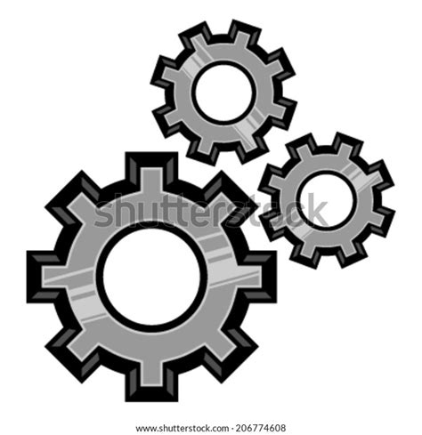 Gears Turning Vector Icon Stock Vector Royalty Free 206774608