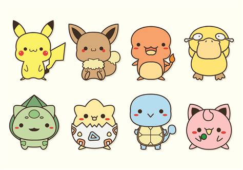 six different types of pokemon stickers on a white background