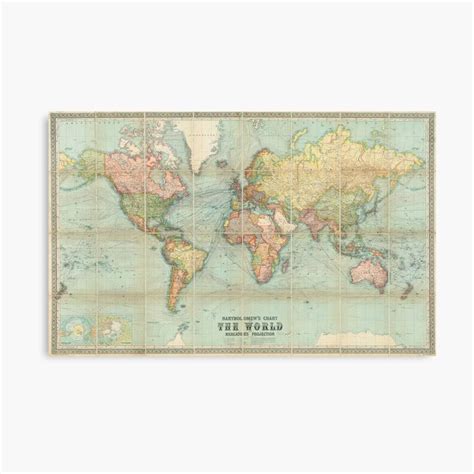 "Mercator World Map, Bartholomew chart of the world on Mercator ...