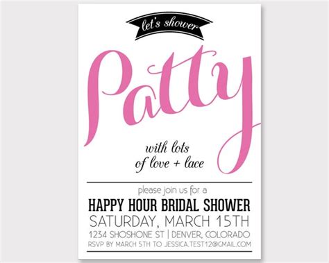 Happy Hour Bridal Shower Custom Invitation Lingerie Shower