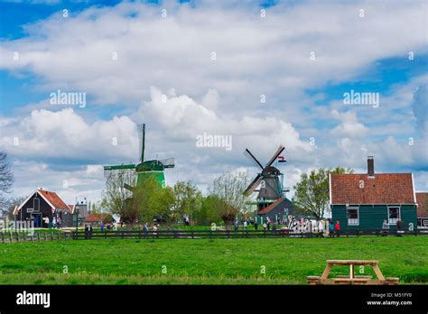 Dutch Wind Mills Stock Photo Alamy