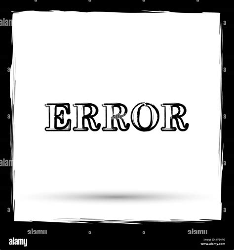 Error Icon Internet Button On White Background Outline Design