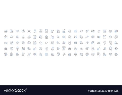 Capital Markets Line Icons Collection Trading Vector Image