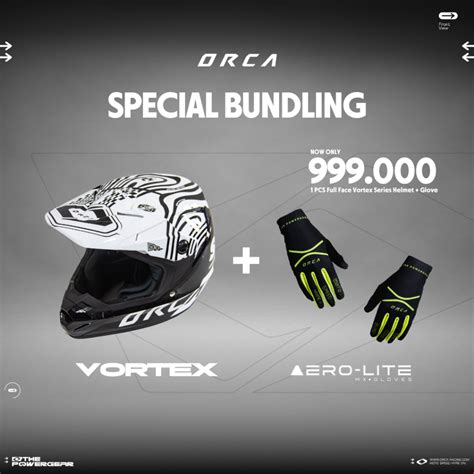 Jual Orca Powergear SPECIAL BUNDLING HELM FULL FACE VORTEX SERIES