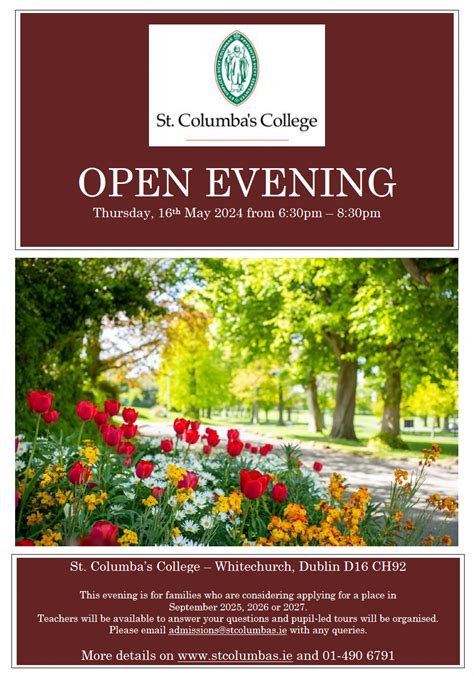 Open Evening 2024 St Columbas College