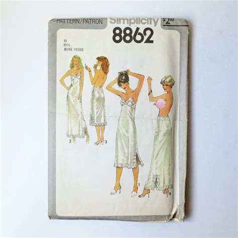 Simplicity 8862 Misses Slips Half Slips Sewing Pattern Size 10 Etsy